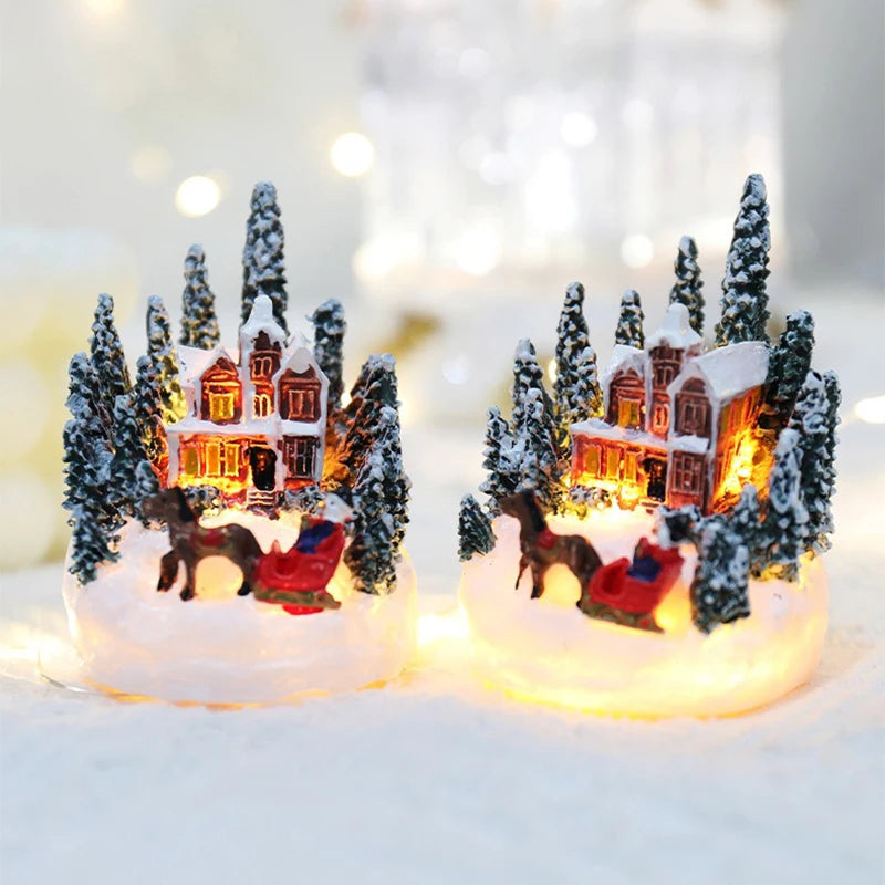 Christmas LED Micro Landscape House Night Light – Glowing Holiday Village Décor