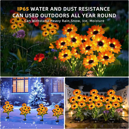 Solar Sunflower Garden Lights — Waterproof Outdoor Decor