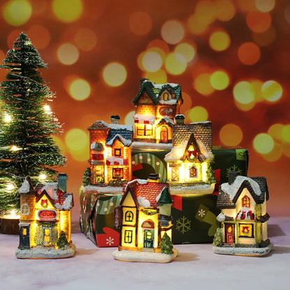 Christmas LED Village House – Glowing Resin Cottage