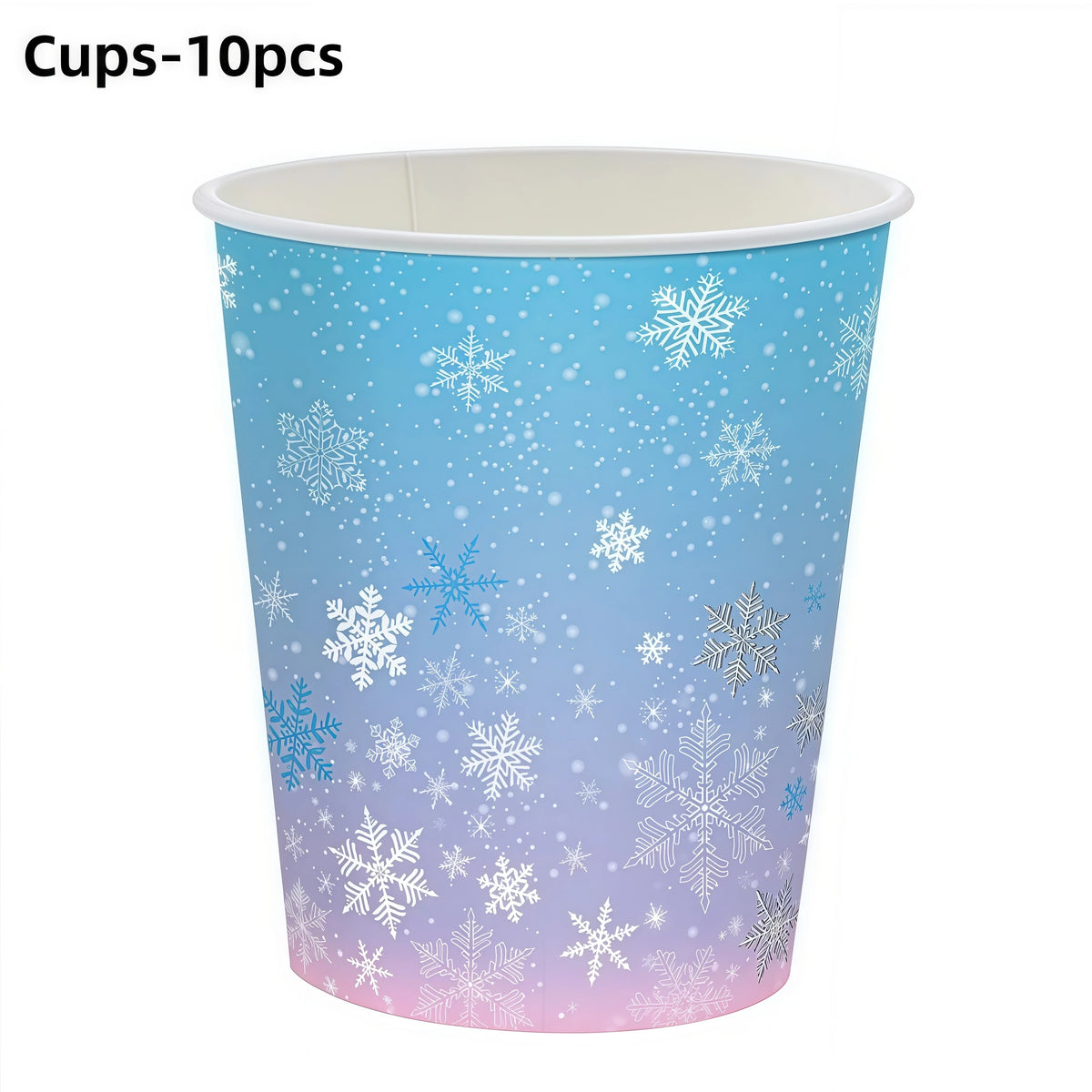 Christmas Snowflake Party Supplies Tableware Set Cups Plates Napkins Tablecloth Blue Purple Snowflake Birthday Decoration Props