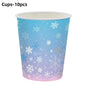 Christmas Snowflake Party Supplies Tableware Set Cups Plates Napkins Tablecloth Blue Purple Snowflake Birthday Decoration Props