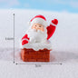 Christmas Resin Miniature Figurines – Santa, Elk & Snowman Holiday Décor Statues