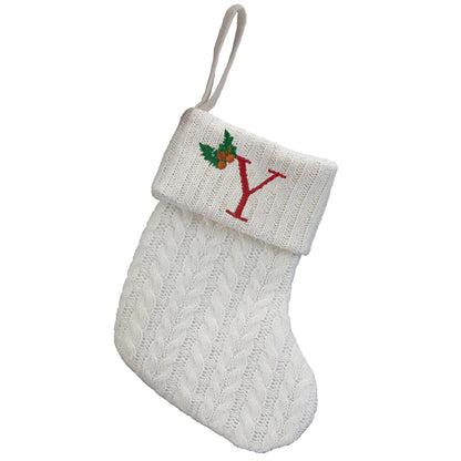 Personalized Letter Christmas Stocking — Alphabet Initial Holiday Gift Bag & Tree Decor