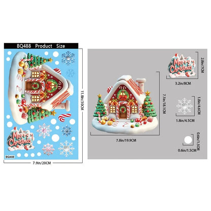 Christmas Window Stickers – Gingerbread Man, Santa, Snowman & Snowflake Decals