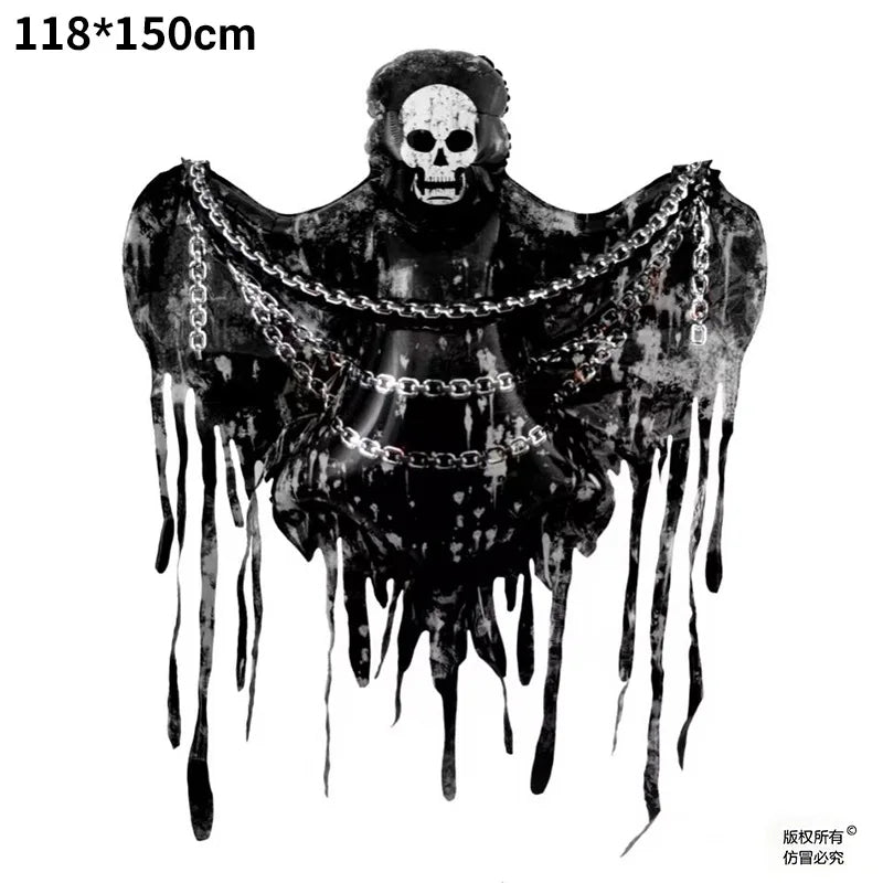 Giant Halloween Foil Standing Balloon — Ghost, Pumpkin, Skull & Haunted Castle Party Decor