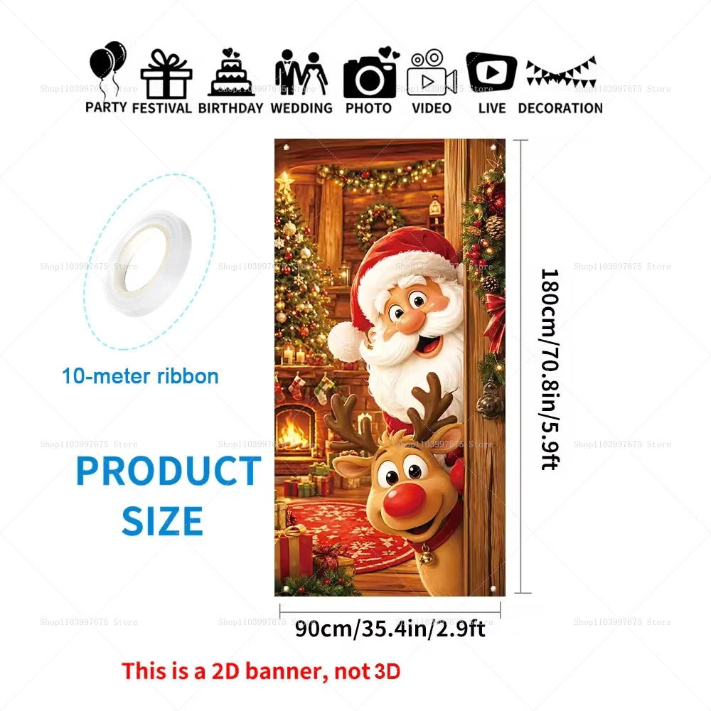 Christmas Door Cover Banner — Santa, Snowman & Holiday Designs
