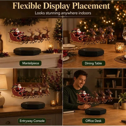 Magnetic Levitation Floating Santa Sleigh Ornament — Rotating Reindeer Holiday Decor