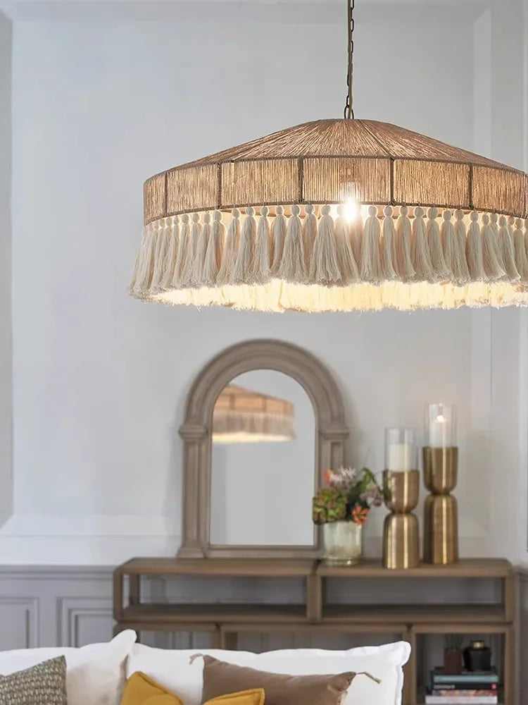 Retro Wabi-Sabi Rattan Handmade Pendant Light — Nordic Boho Chandelier