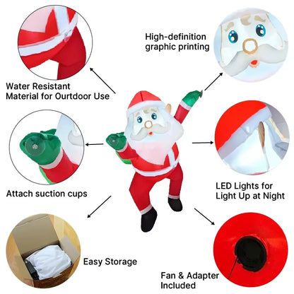 3.3 Ft Inflatable Dabbing Santa Claus – LED Lighted Outdoor Christmas Yard Décor