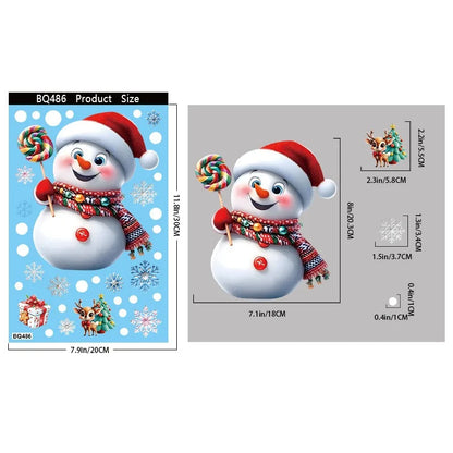 Christmas Window Stickers – Gingerbread Man, Santa, Snowman & Snowflake Decals