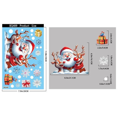 Christmas Window Stickers – Gingerbread Man, Santa, Snowman & Snowflake Decals