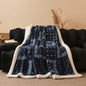 Thickened Double Layer Plaid Plush Blanket Faux Cashmere Autumn Winter Warm Bed Blanket Soft Cozy Sherpa Fleece Throw for Sofa
