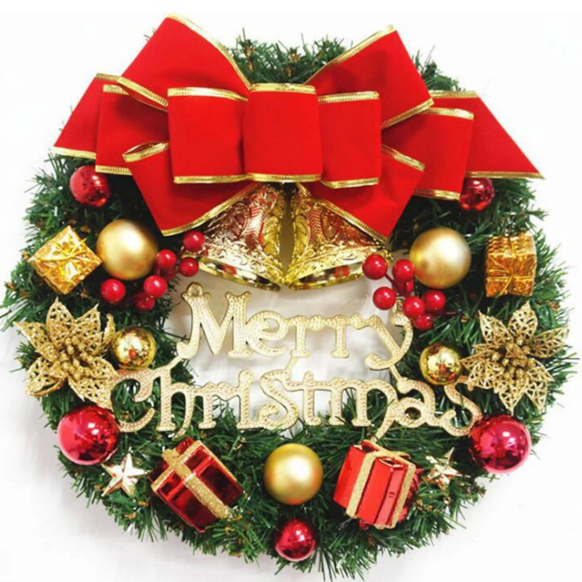 Handmade Christmas Wreath — Lush Simulation Greenery Door & Window Decoration