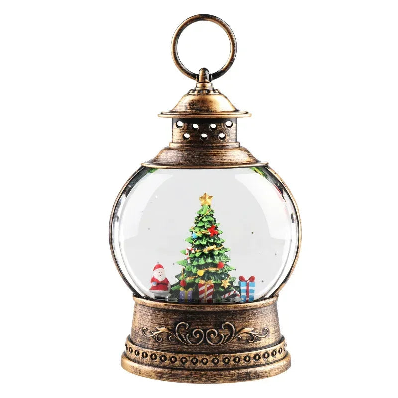 Crystal Ball Wind-Up Music Box — Rotating Christmas Scene Holiday Keepsake