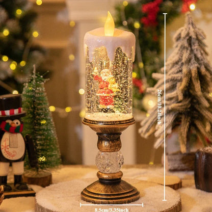 Christmas Crystal Snow LED Candle Light — Musical Drifting Snow Holiday Decor