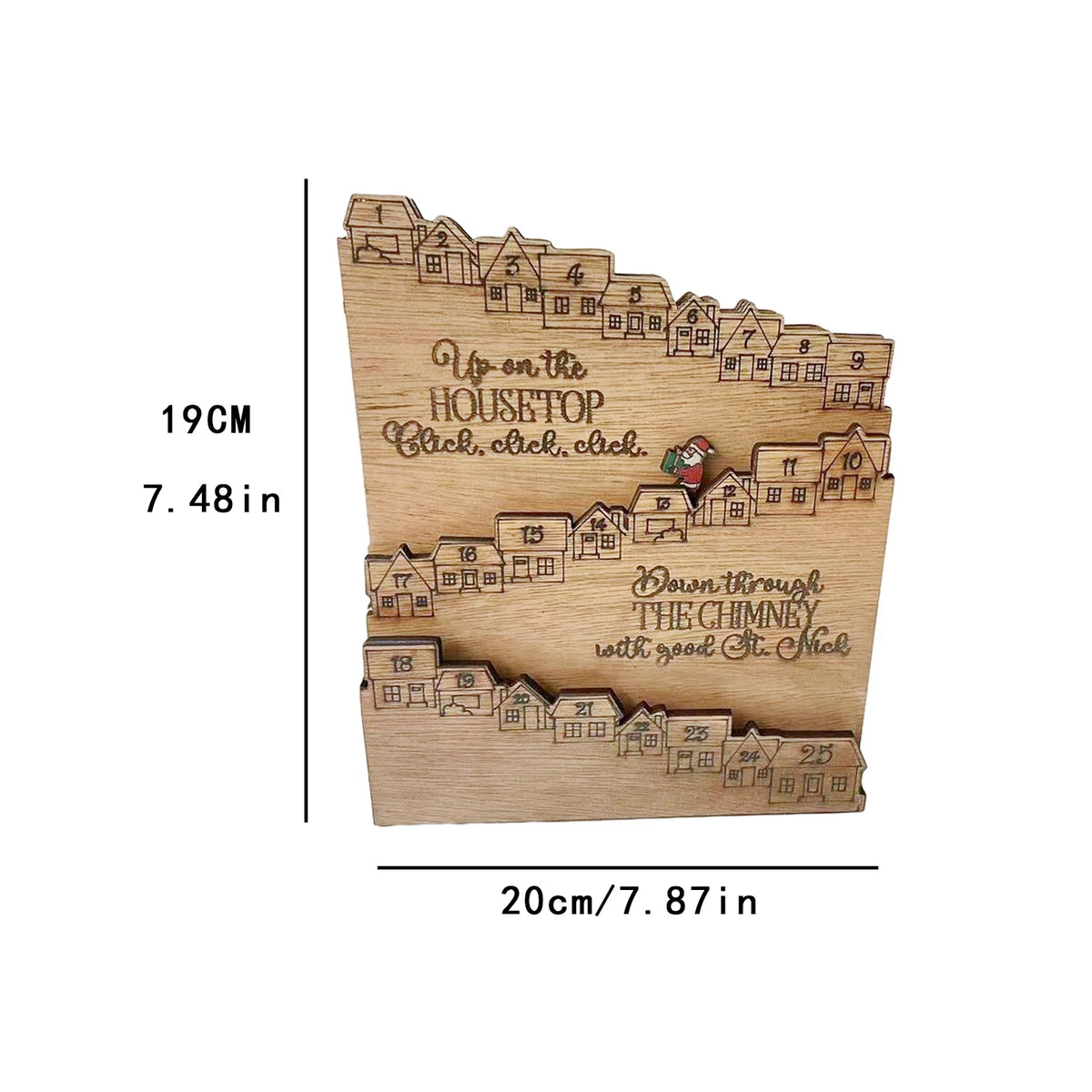 Wooden Christmas Advent Calendar — Reusable Desktop Holiday Countdown