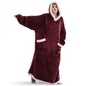 Suer Long Flannel Sherpa Wearable Blanket Winter Warm Blanket with Sleeves Hoodie Sweatshirts Oversized  TV Blanket Pullover