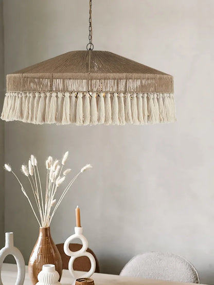 Retro Wabi-Sabi Rattan Handmade Pendant Light — Nordic Boho Chandelier