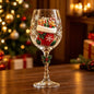 Christmas Snowflake Stemmed Wine Goblet — Luxury Holiday Art Glassware