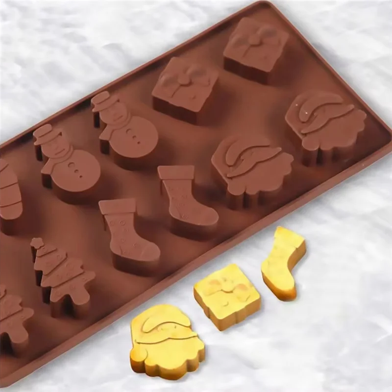 Christmas Silicone Baking Mold Set — Holiday Fondant & Chocolate Cake Decorating