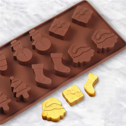 Christmas Silicone Baking Mold Set — Holiday Fondant & Chocolate Cake Decorating