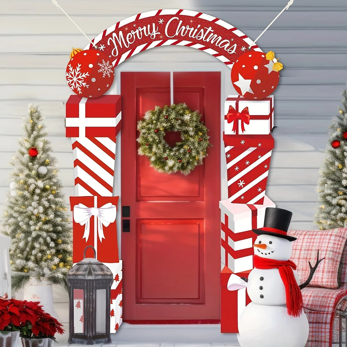 Christmas Door Hanging Banner — Merry Christmas Gift Box Decoration