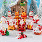 Christmas Resin Miniature Figurines – Santa, Elk & Snowman Holiday Décor Statues