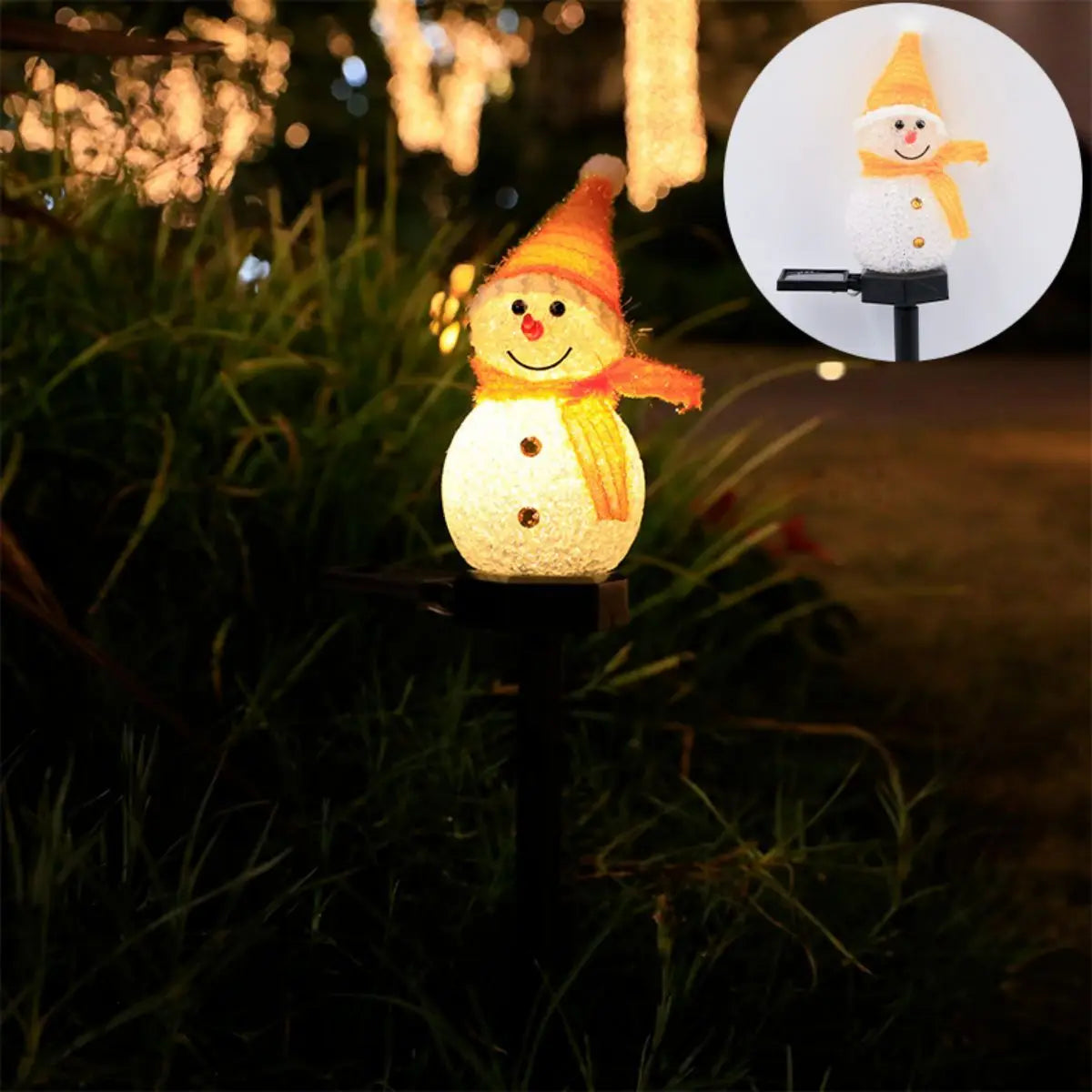 Solar Christmas Snowman Garden Light — Outdoor Lawn & Pathway Decor