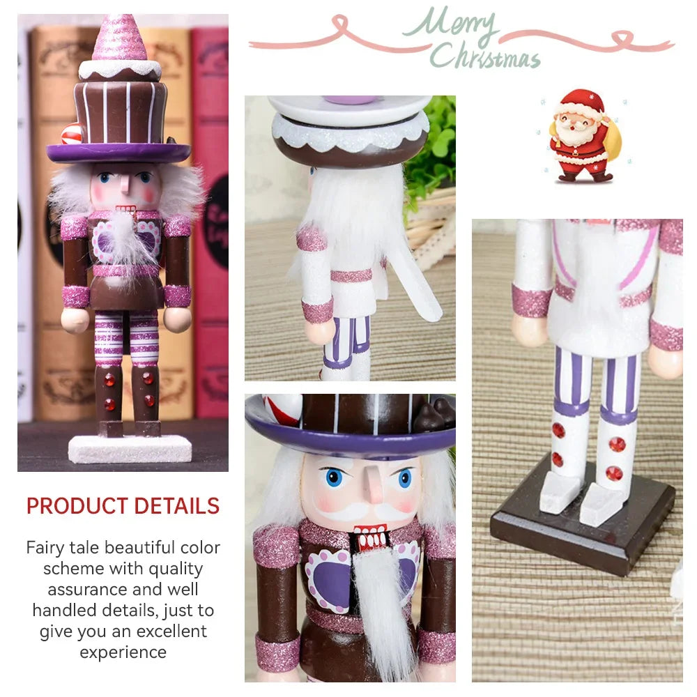 Classic Wooden Nutcracker Soldier Figurine — Hand-Painted Christmas Desktop Decor