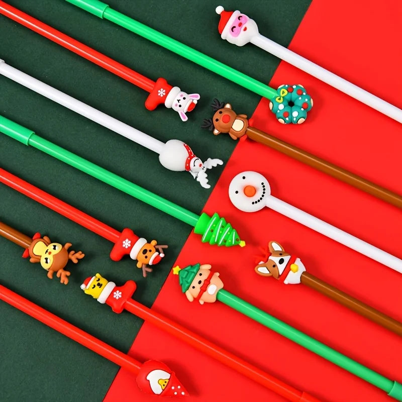 Christmas-Themed Ballpoint Pen Set — Festive Holiday Stationery & Stocking Stuffer