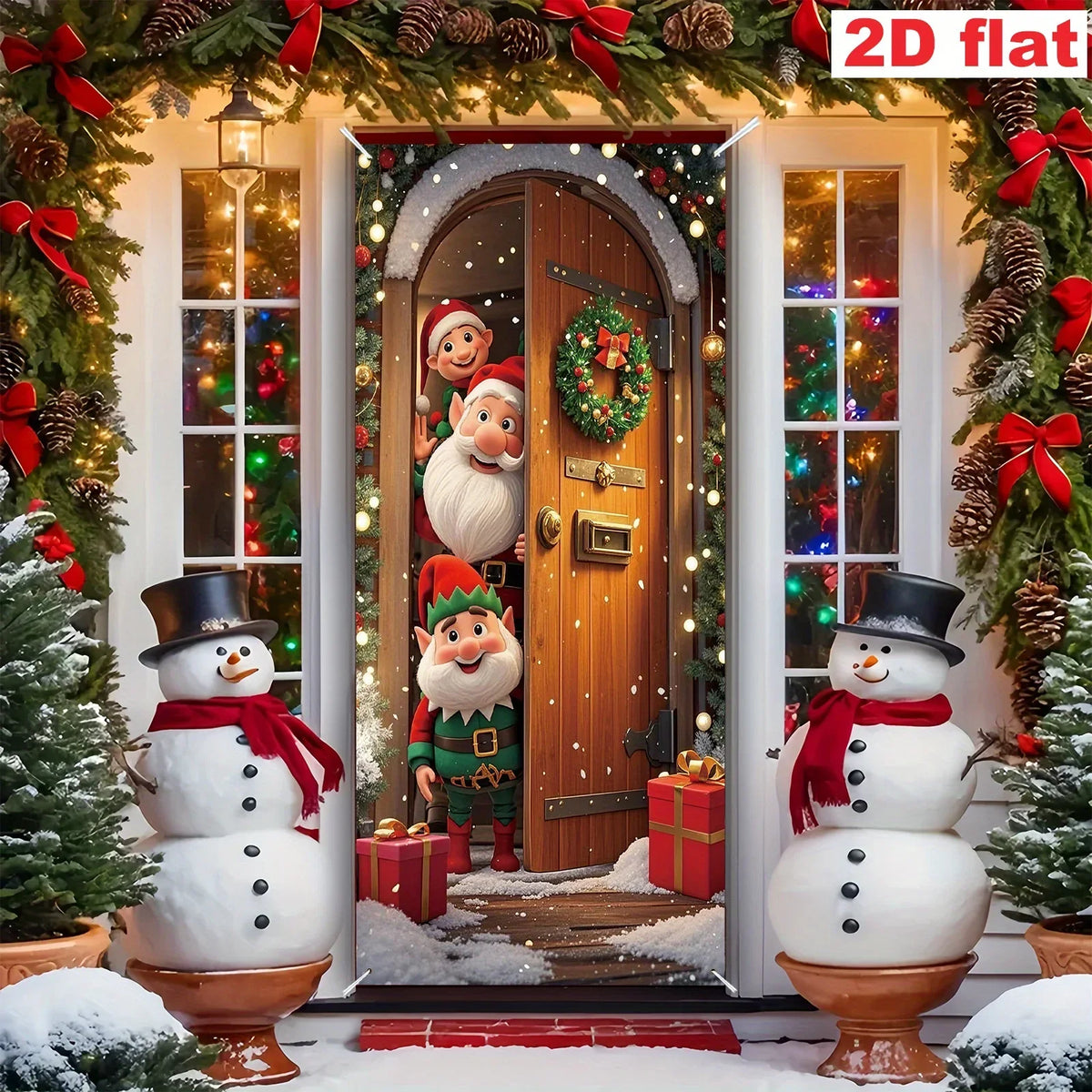 Christmas Holiday Door Flag – Festive Porch & Garden Decoration Banner