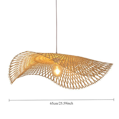 Handmade Bamboo Rattan Pendant Chandelier — Boho Vintage Ceiling Lamp