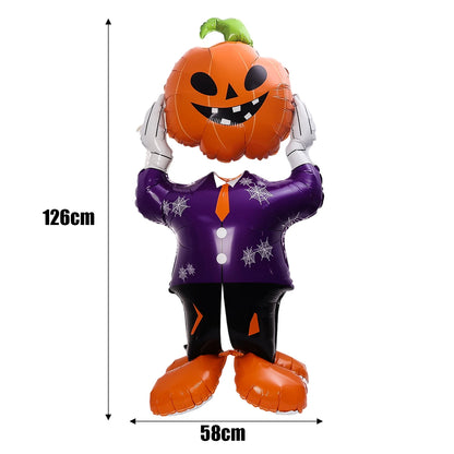 Giant Halloween Foil Standing Balloon — Ghost, Pumpkin, Skull & Haunted Castle Party Decor