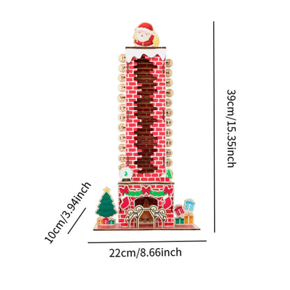 Wooden Christmas Advent Calendar — Reusable Desktop Holiday Countdown
