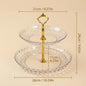 2/3 Tier Serving Tray Cake Stand Reusable Plastic Plates Serving Dishes Dessert Plate Fruit Bowl Snack Dish PET Food Tray Handle