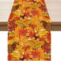 Fall Table Runner Printed Thanksgiving Maple Leaf Linen Runners, Seasonal Autumn Holiday Table Decor for Kitchen, Dining, Party