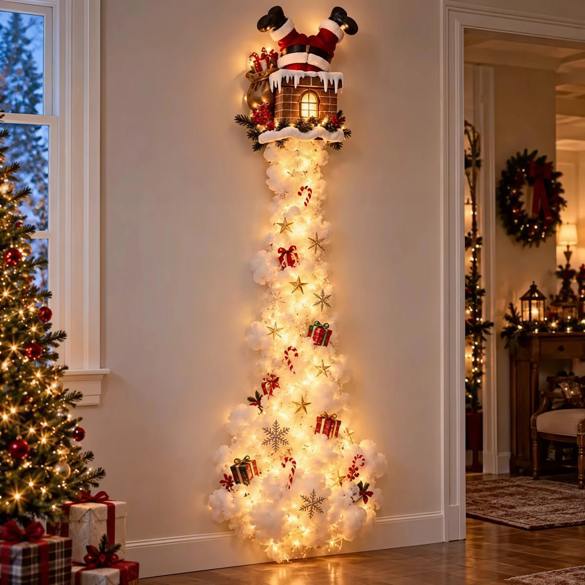 Christmas LED Glowing Wall Hanging Ornament – Lighted Holiday Scene Décor
