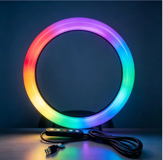 RGB Ring Light Lamp with Remote — LED Video & Live Streaming Light for Smartphones