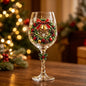 Christmas Snowflake Stemmed Wine Goblet — Luxury Holiday Art Glassware