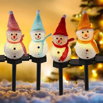 Solar Christmas Snowman Garden Light — Outdoor Lawn & Pathway Decor