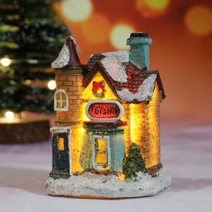 Christmas LED Village House – Glowing Resin Cottage