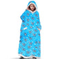 Suer Long Flannel Sherpa Wearable Blanket Winter Warm Blanket with Sleeves Hoodie Sweatshirts Oversized  TV Blanket Pullover