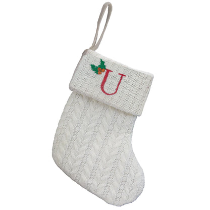 Personalized Letter Christmas Stocking — Alphabet Initial Holiday Gift Bag & Tree Decor