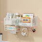 Wall-Mounted Storage Basket Shelf — No-Drill Iron Hanging Organizer