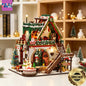 Christmas Snow Scene Wooden DIY Miniature House Kit – LED 3D Puzzle & Creative Holiday Gift