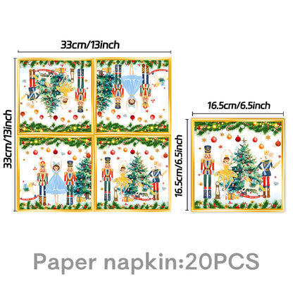 Christmas Nutcracker Theme Festival Party Decor Tableware Disposable Paper Plate Napkin Cup Kids Birthday Party Decor Supplies