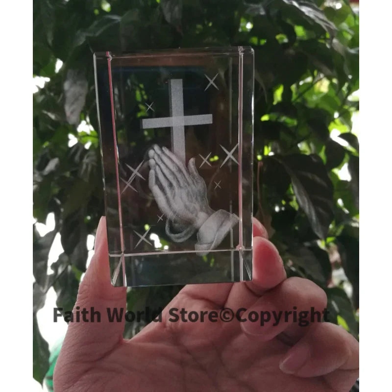 3D Crystal Cross Statue — Meaningful Religious Christmas & Home Gift