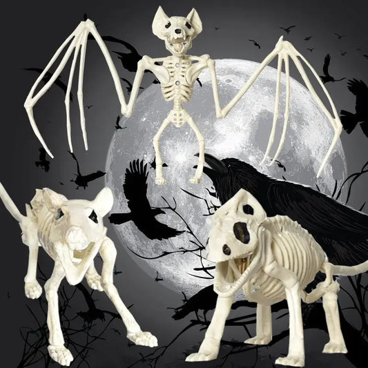 Realistic Skeleton Animal Props — Halloween Haunted House, Prank & Party Decor