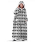 Suer Long Flannel Sherpa Wearable Blanket Winter Warm Blanket with Sleeves Hoodie Sweatshirts Oversized  TV Blanket Pullover