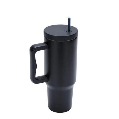 1pc 1200ml Leakproof 40oz Stainless Steel Tumbler with Handle and Straw Perfect for Outdoor Activities, Hiking, Running, Cycling